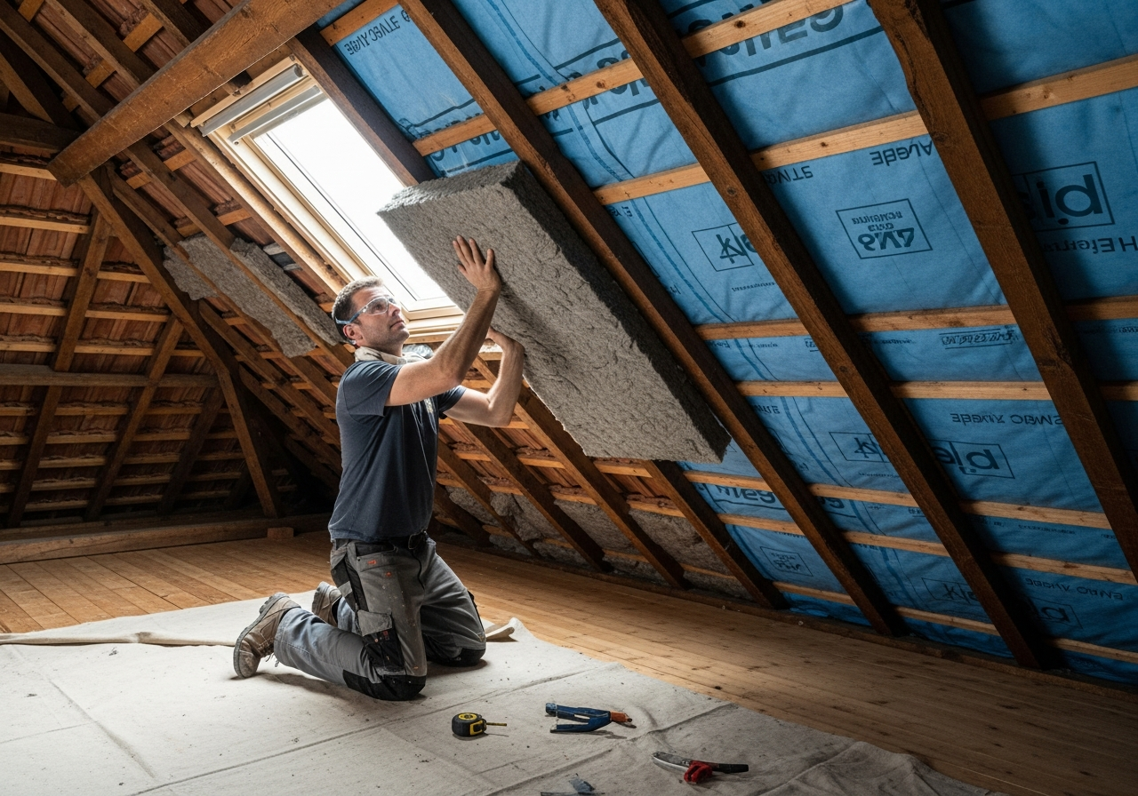Isolation des combles aménageables (rampants) à Alès