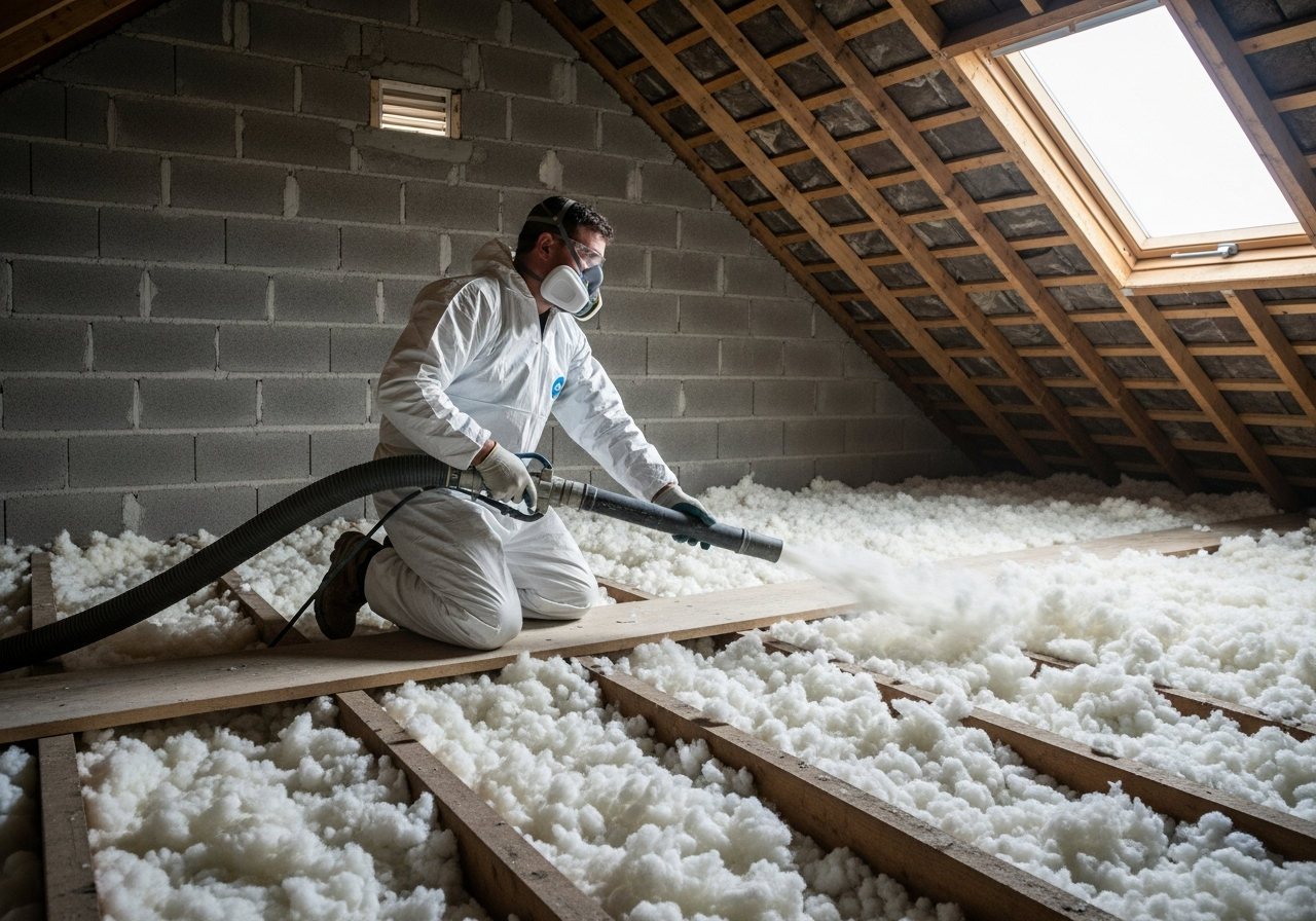 Isolation des combles perdus par soufflage à Alès